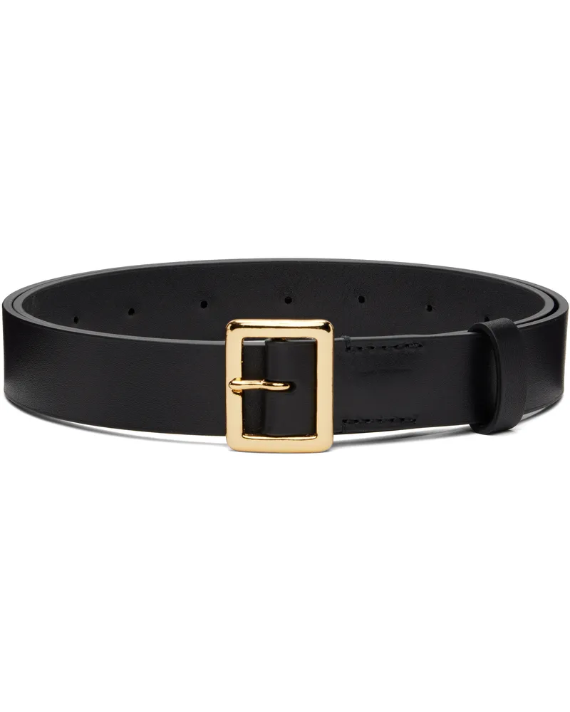 AURALEE Black Square Buckle Belt Black