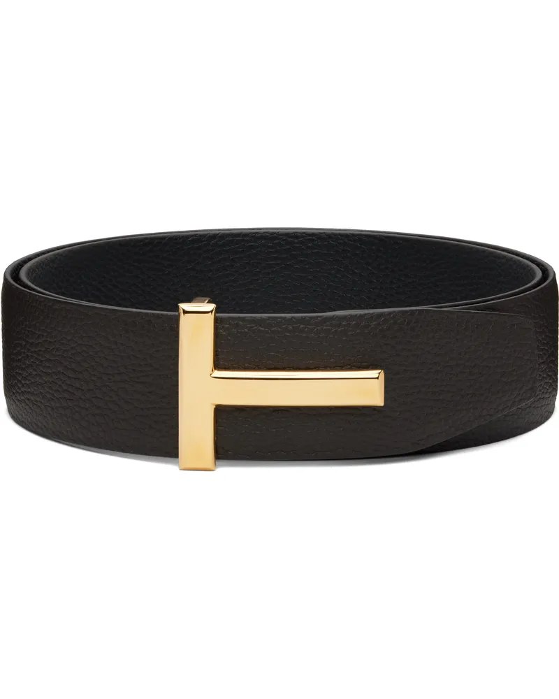 Tom Ford Brown & Black Reversible T Icon Belt 3bn06brown
