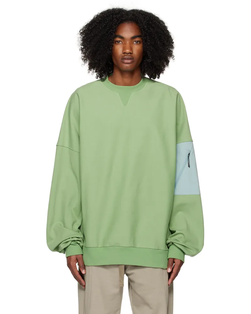 A. A. Spectrum Green Geoflow Sweatshirt Mint
