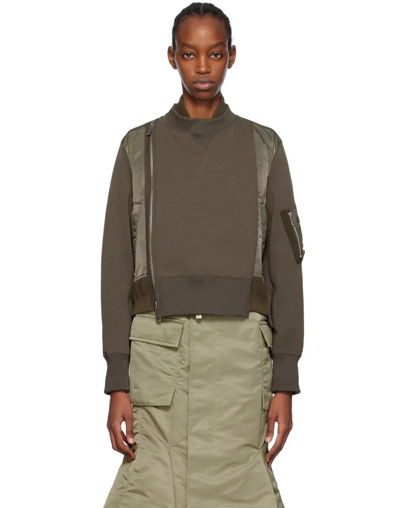 Sacai Taupe Layered Bomber Jacket 550