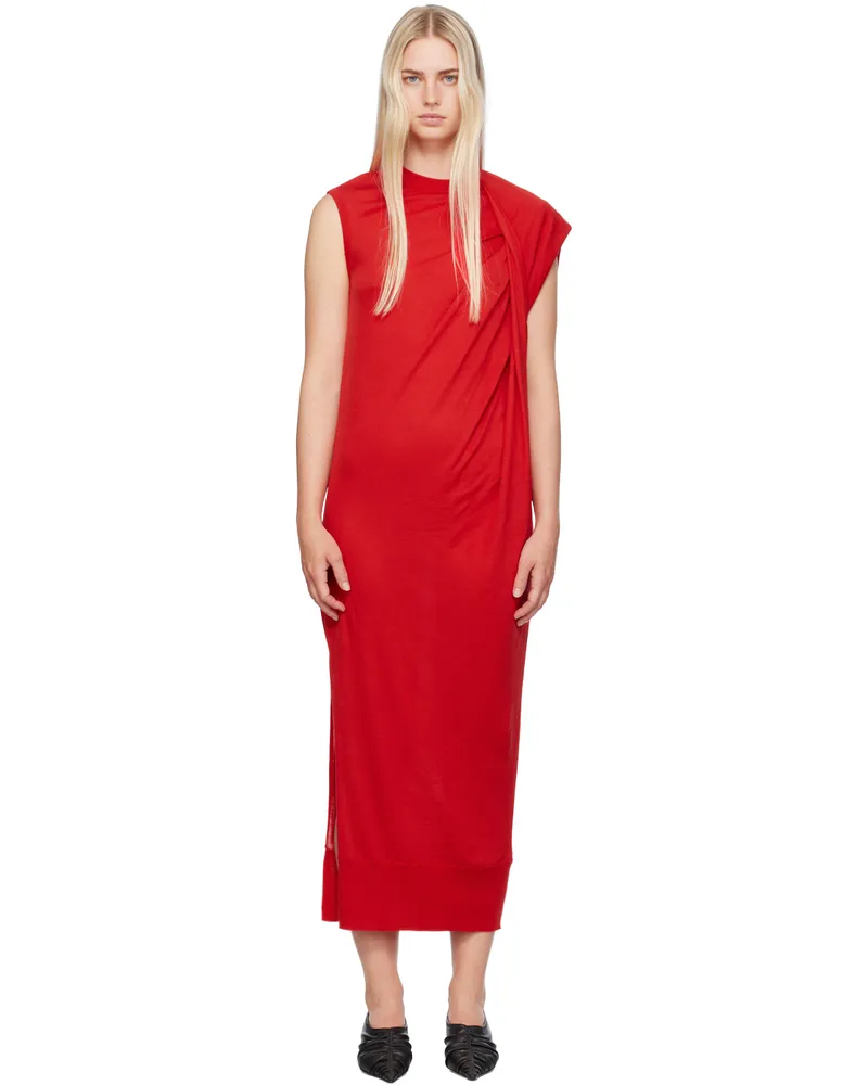 Stella McCartney Red Draped Maxi Dress 6527