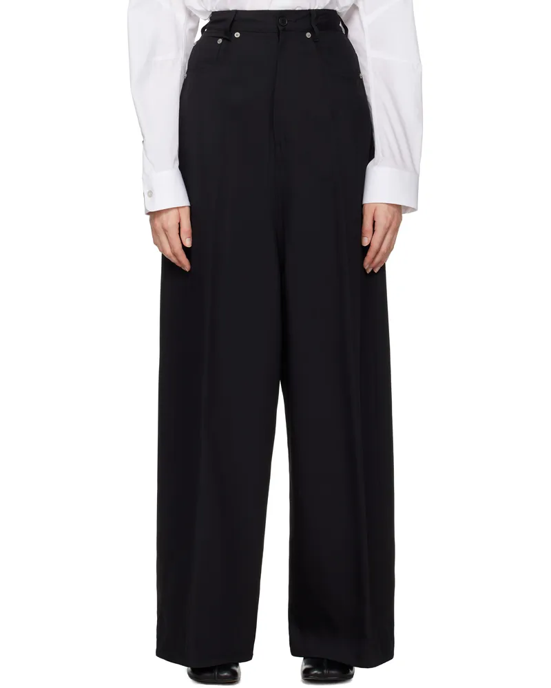 Maison Margiela Black Fluid Viscose Twill 5 Pocket Trousers 900