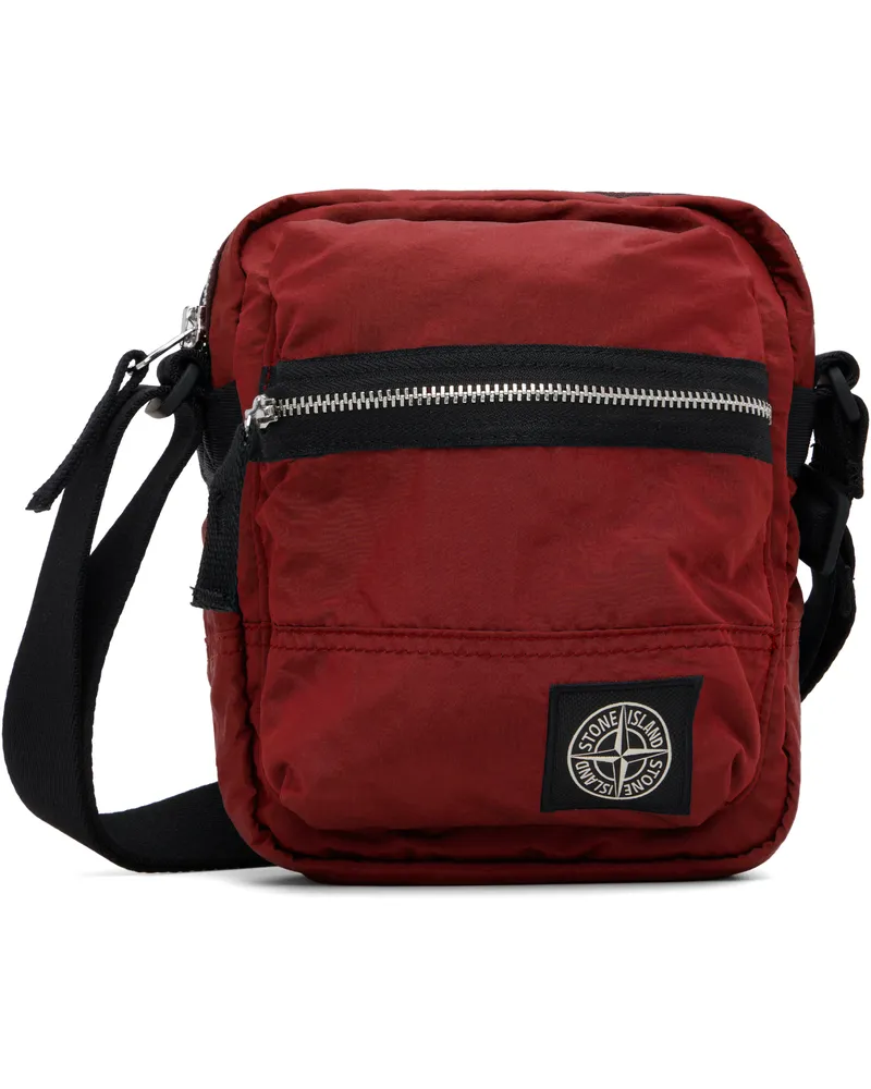 Stone Island Red 9200015 Coated Nylon Metal ECONYL Pouch V0018