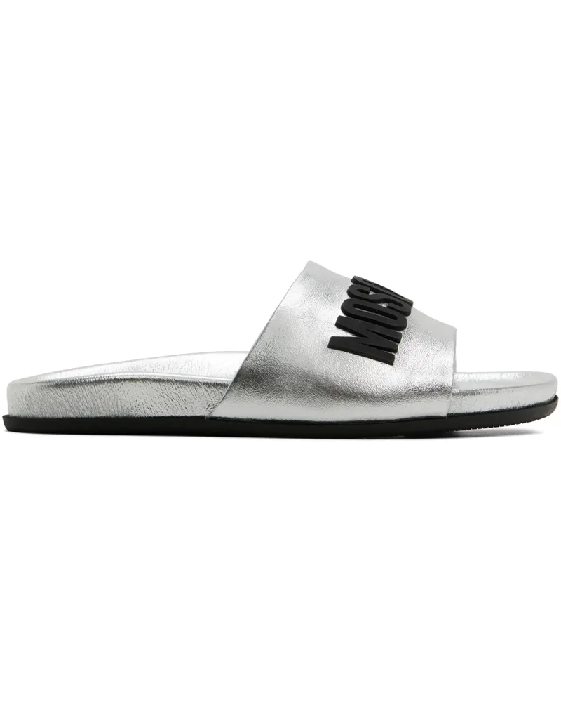 Moschino Silver Logo Slides 902