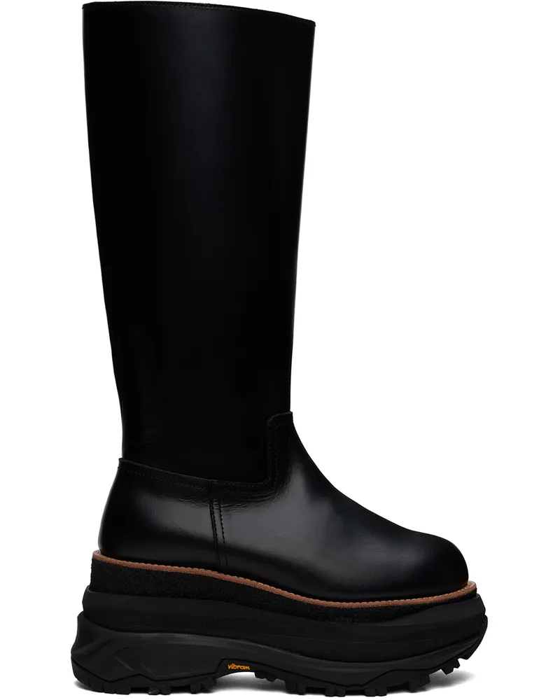 Sacai Black Long Tall Boots 001