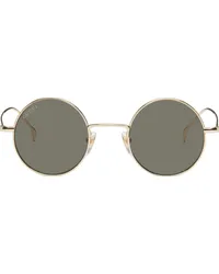 Gucci Gold Round Sunglasses Gold-gold-grey