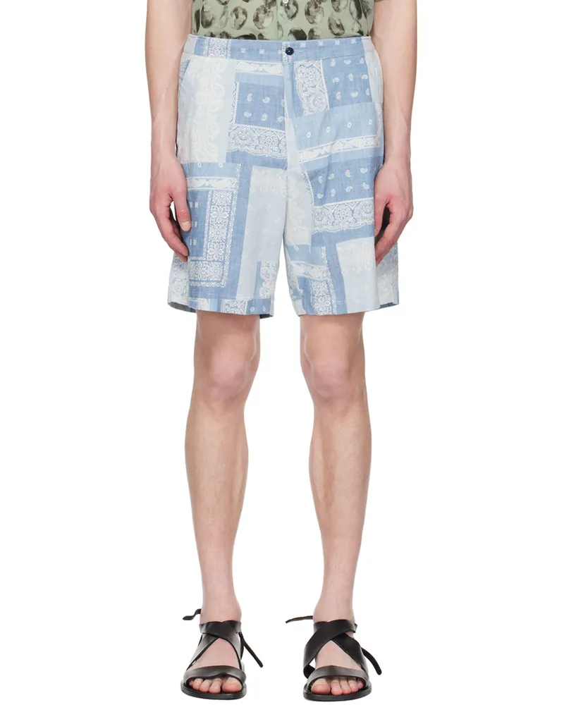 Officine Generale Blue Pierce Shorts Light