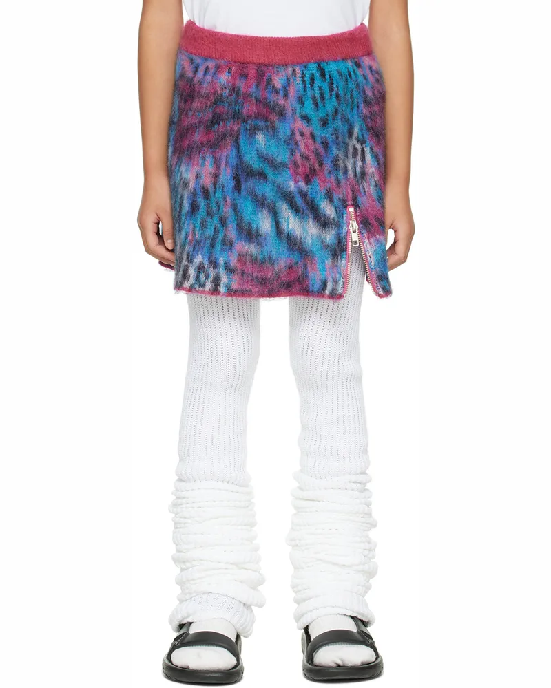 Doublet Kids Blue & Pink Leopard Skirt Colorful