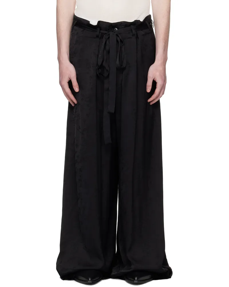 Ann Demeulemeester Black Bruse Wide Lounge Pants Black