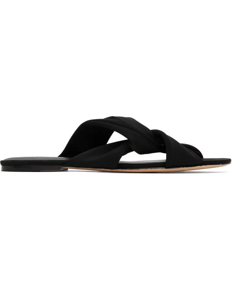Studio Amelia Black Loop Flat Sandals Blk