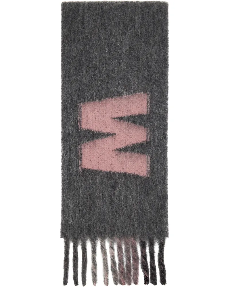 Marni Gray & Pink Maxi Logo Scarf Jqn62
