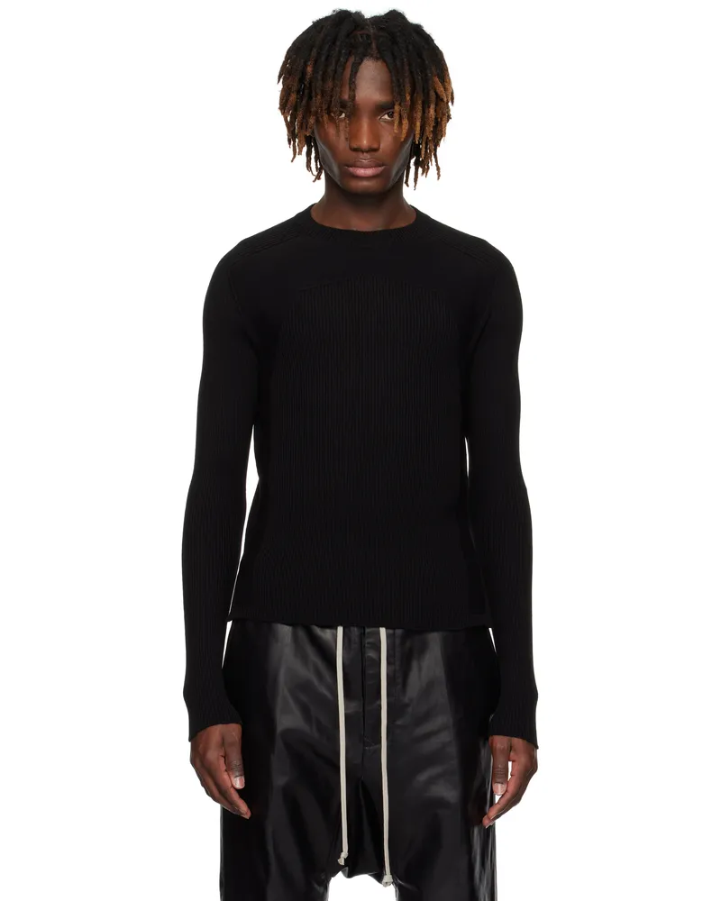 Rick Owens Black Hollywood Ribbed Geo Sweater 09