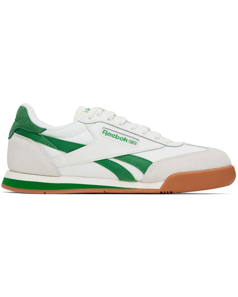 Reebok White & Green Campio XT Sneakers Chalk