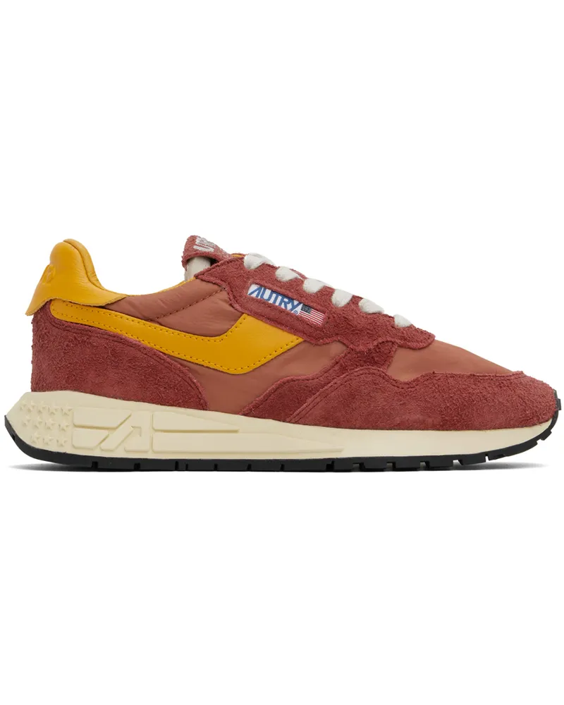 AUTRY Red & Orange Reelwind Low Sneakers Hair