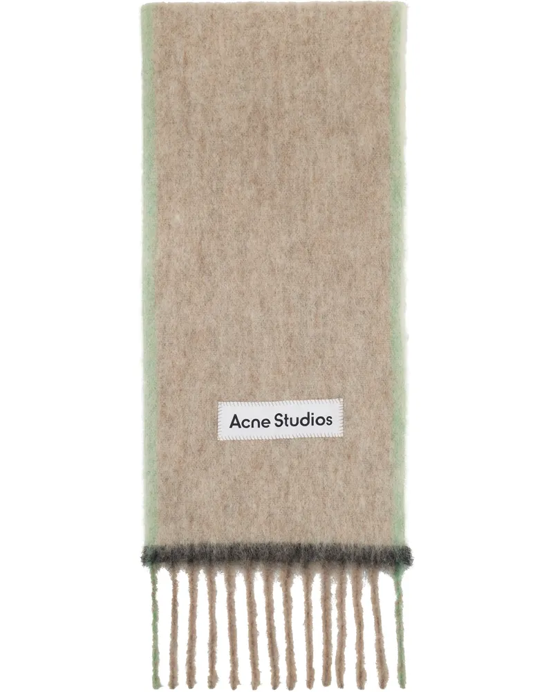 Acne Studios Beige Narrow Wool Mohair Scarf Als