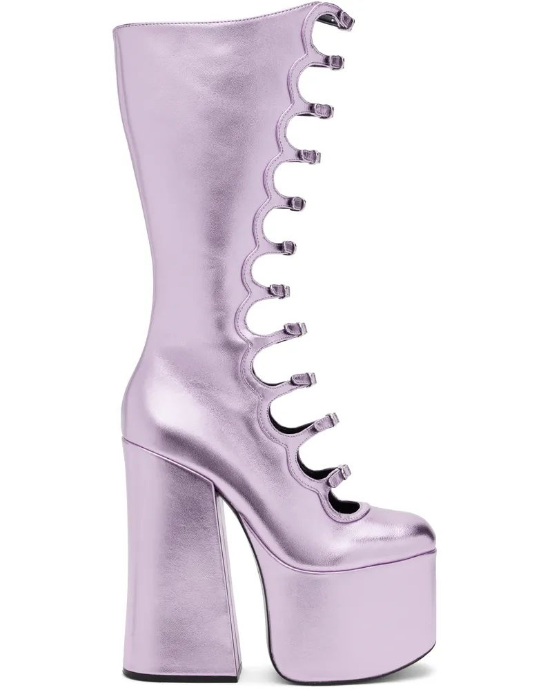Marc Jacobs Purple 'The Metallic Kiki' Knee High Boots 533