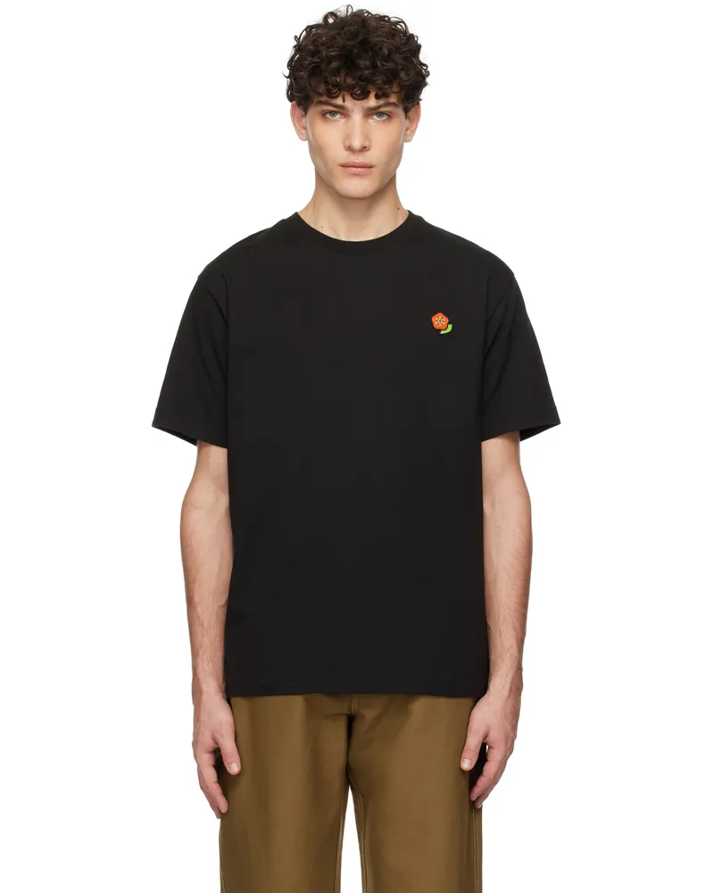 Kenzo Black Kenzo Paris Pop Embroidered T-shirt Black