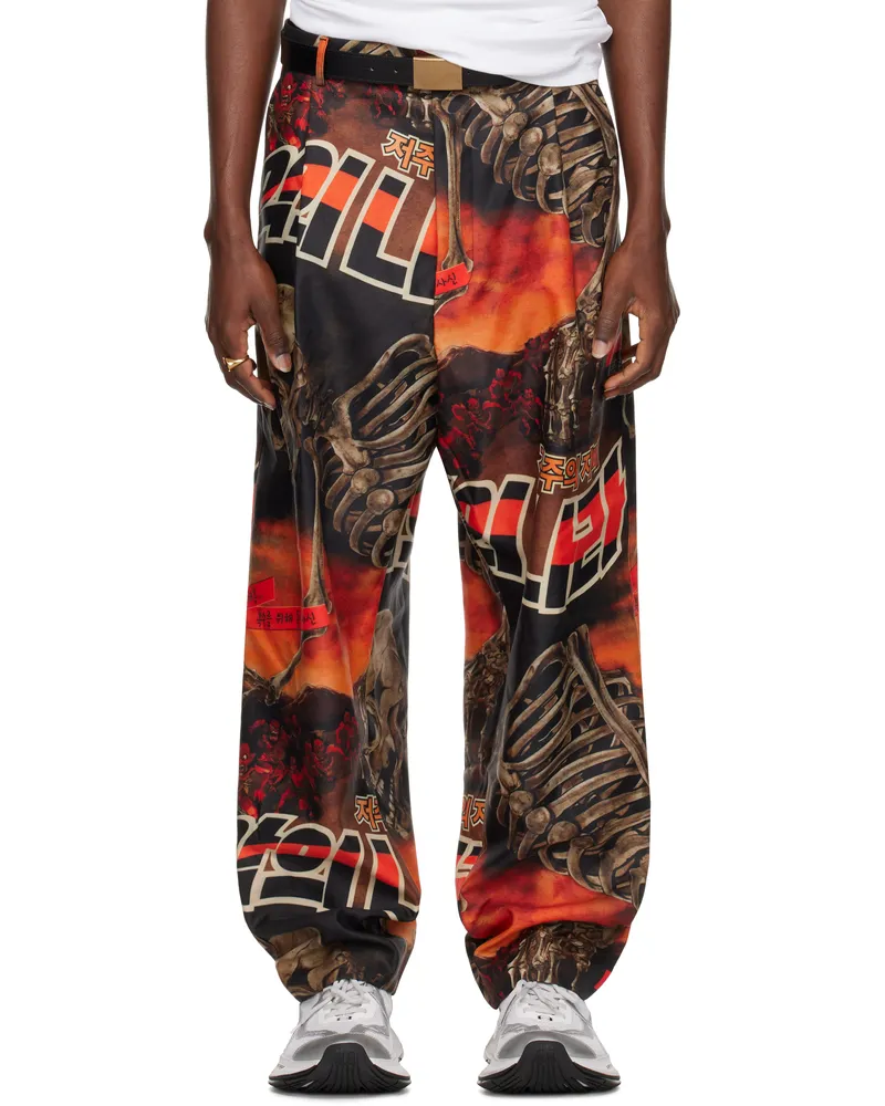 LU'U DAN Black & Orange Junkyard Trousers Reaper