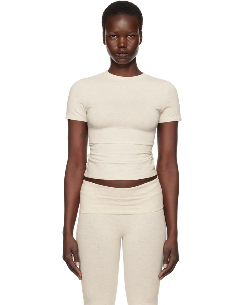 SKIMS Beige Cotton Jersey T-shirt Heather