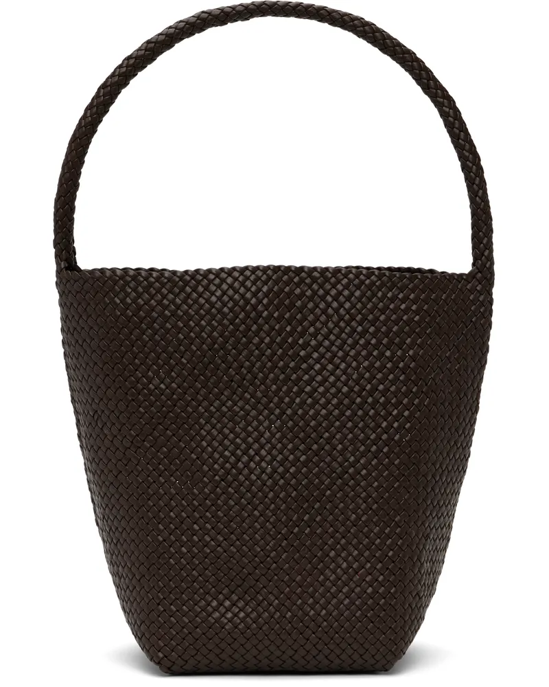The Row Brown Medium Woven N/S Tote Darkg