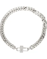 Givenchy Silver Small G Chain Lock Necklace Silvery