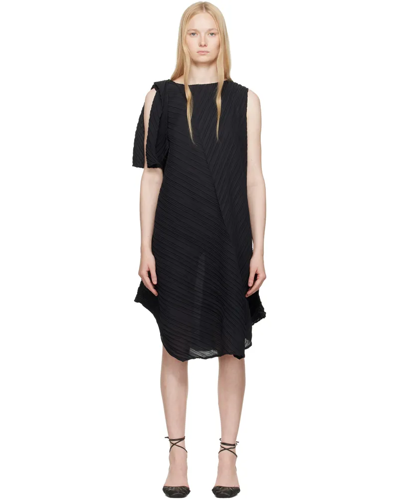 Issey Miyake Black Wrinkled & Twisted Minidress 15