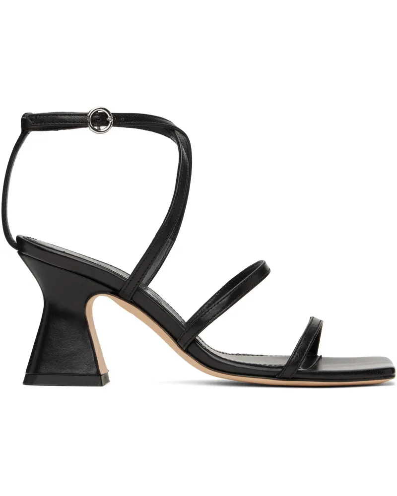 aeyde Black Edda Leather Heeled Sandals Black