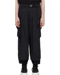 Y-3 Black Cuffed Cargo Pants Black