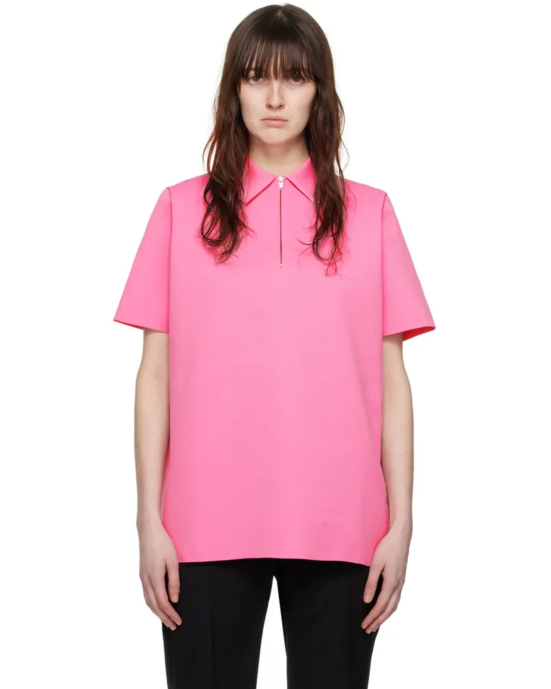 Jil Sander Pink Zip Polo 956