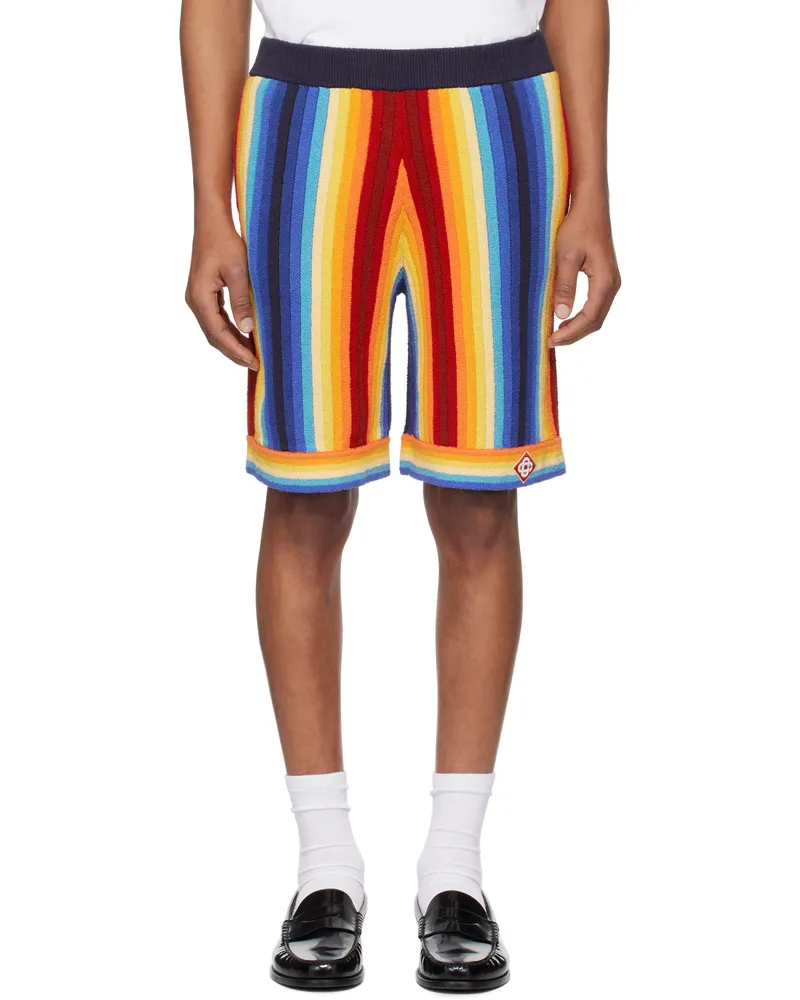Casablanca Paris Multicolor Gradient Stripe Towelling Shorts Multi