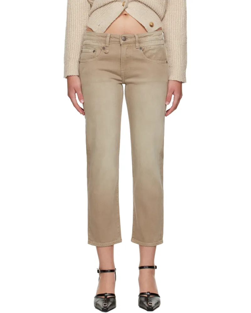 R13 Tan Boy Straight Jeans Clean