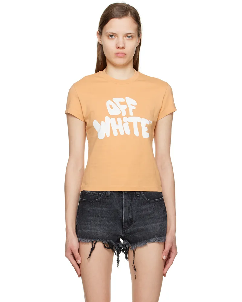 OFF-WHITE Big Logo Bookish Cropped-T-Shirt - Weiß - bei