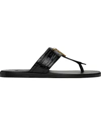 Tom Ford Black Croc Brighton Sandals Black