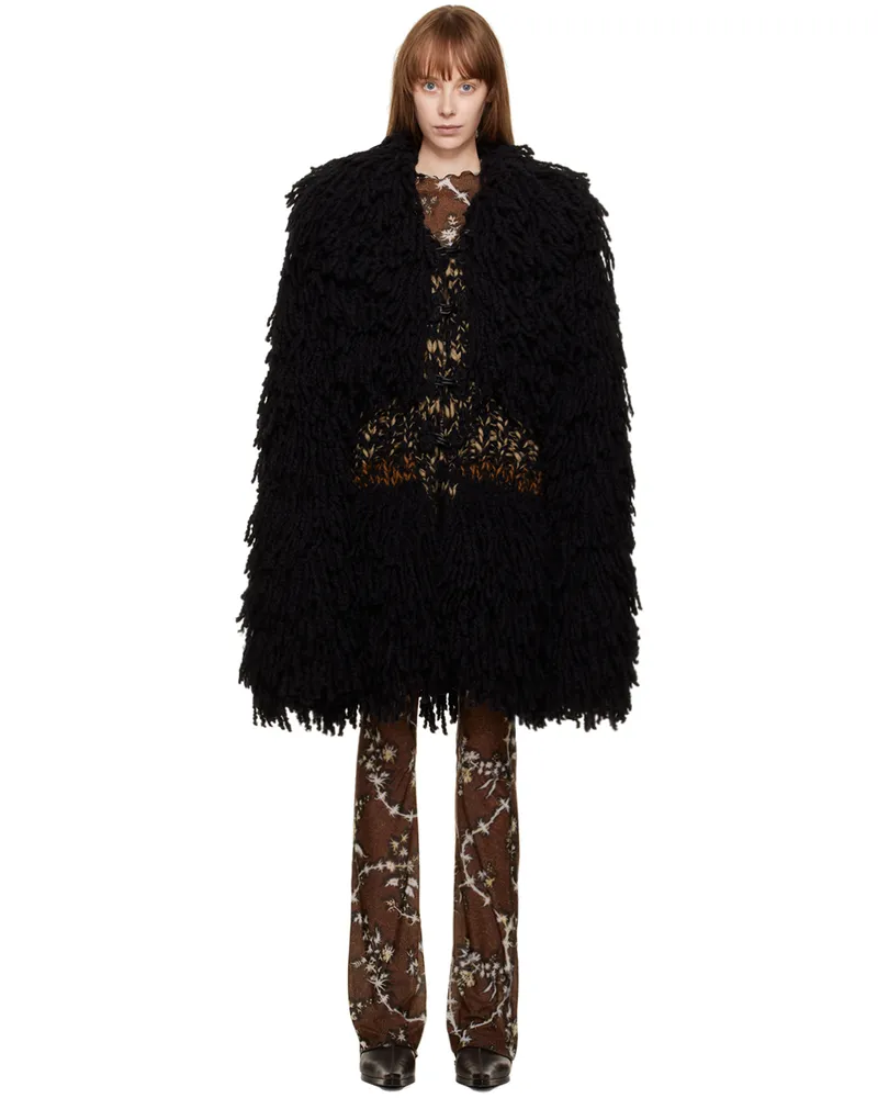 Charlotte Knowles Black Yeti Coat Brown