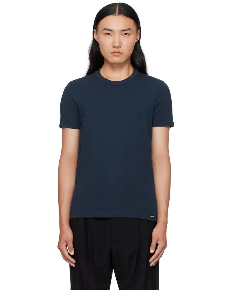 Tom Ford Navy Cotton Crewneck T-shirt 412navy