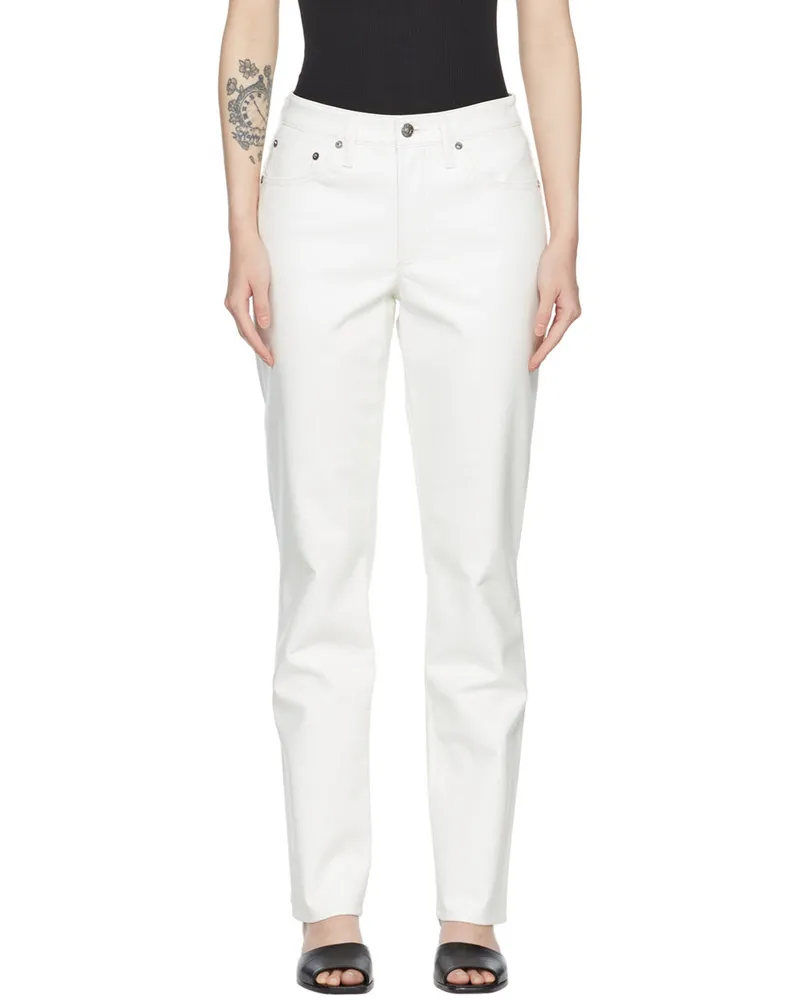 AGOLDE White Lyle Recycled Leather Pants Lace
