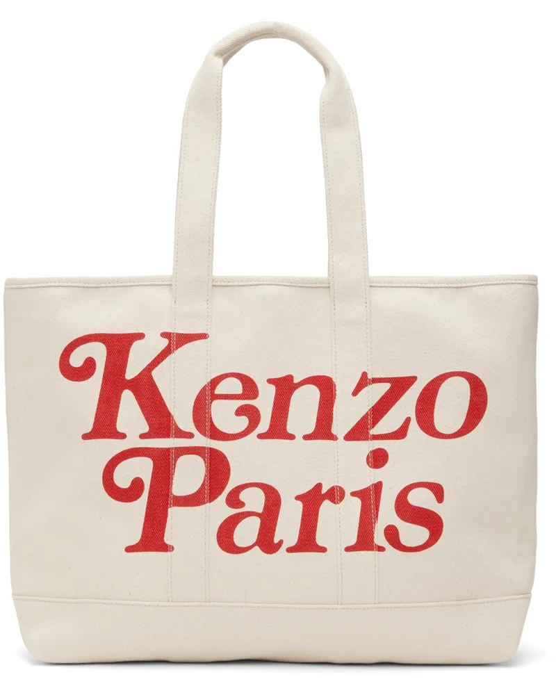 Kenzo Off-White Paris VERDY Edition Utility Large Tote Ecru