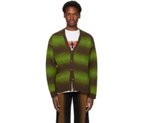 Green & Brown Striped Cardigan