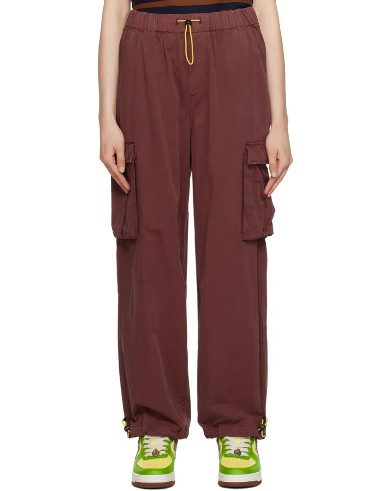 Brain Dead Red Flap Pocket Trousers Washed