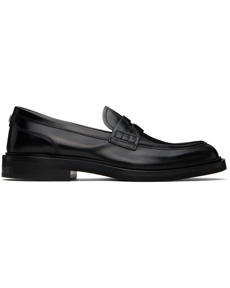 Dolce & Gabbana Black Brushed Calfskin Loafers Nero