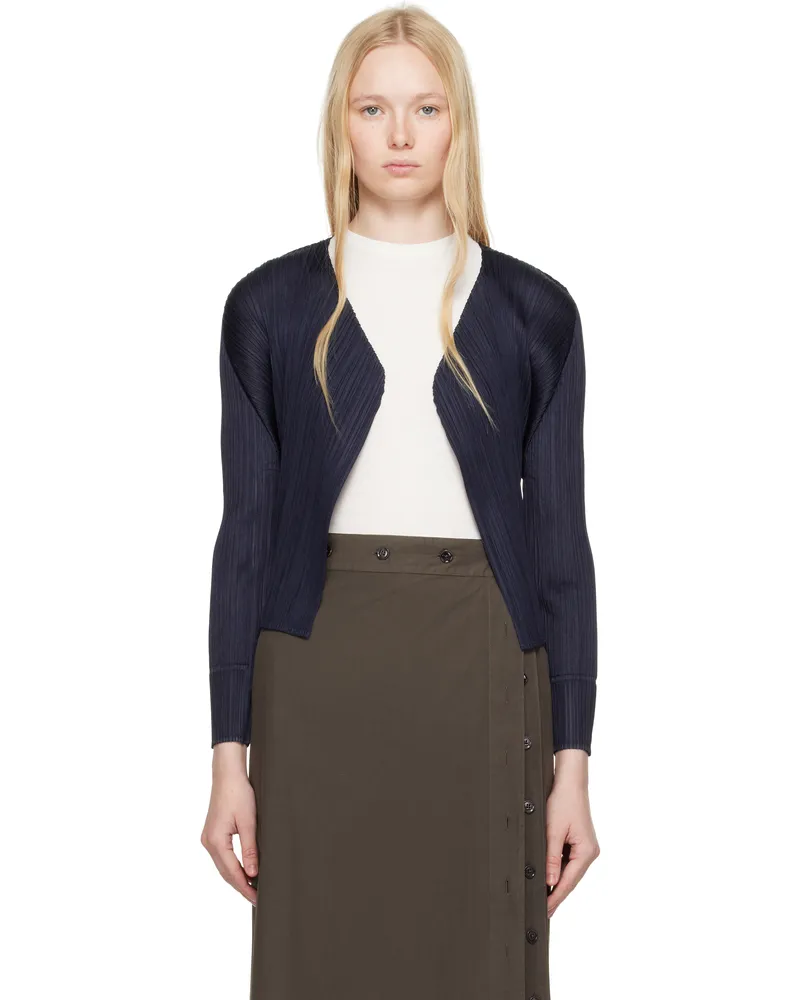 Issey Miyake Navy New Colorful Basics 4 Cardigan 75