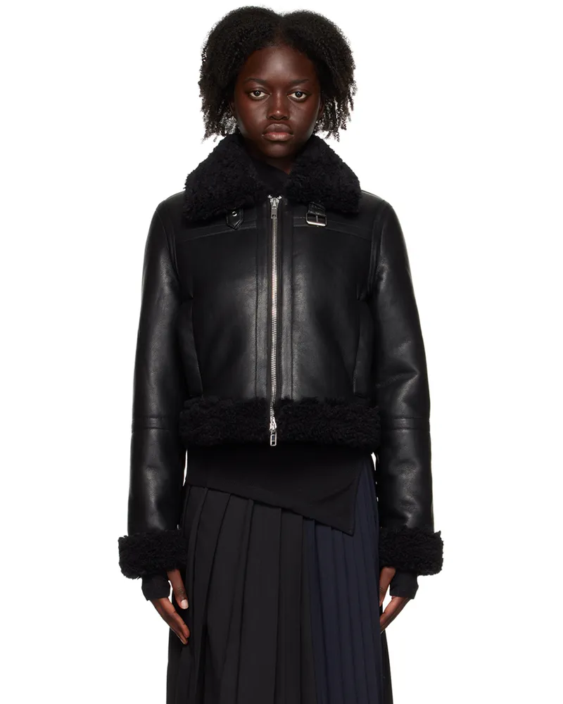 STAND Black Lorelle Faux-Leather Jacket 89000