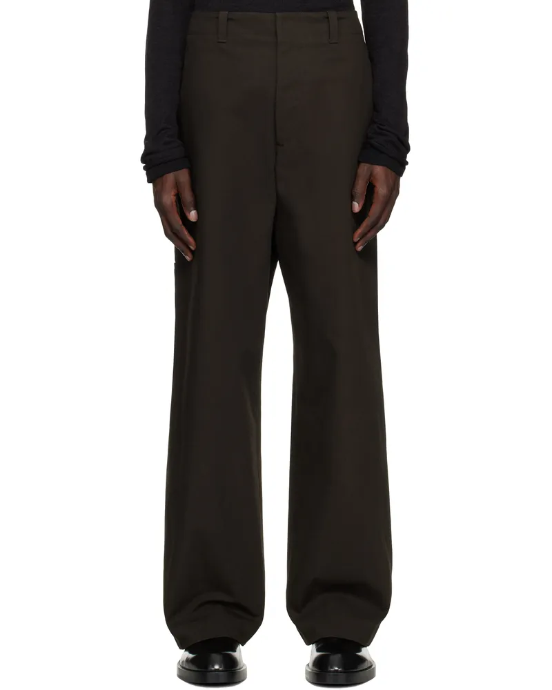 Jil Sander Brown Heavy Cotton Canvas Trousers 203