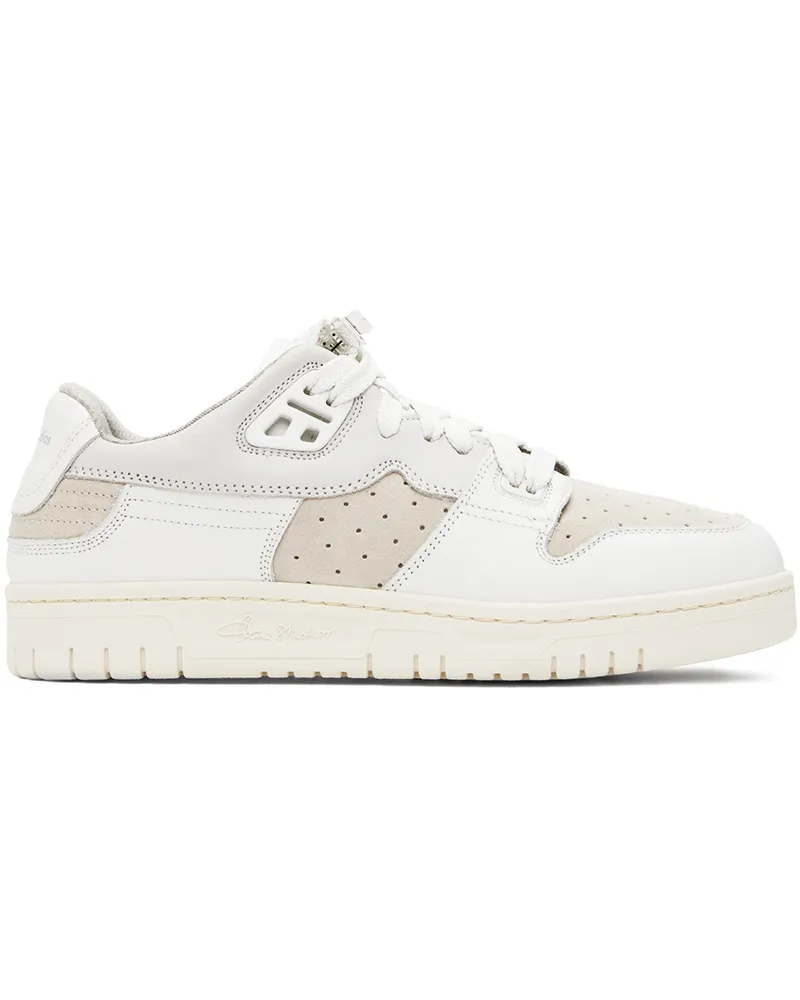 Acne Studios White & Beige Low Top Leather Sneakers 6dwhite