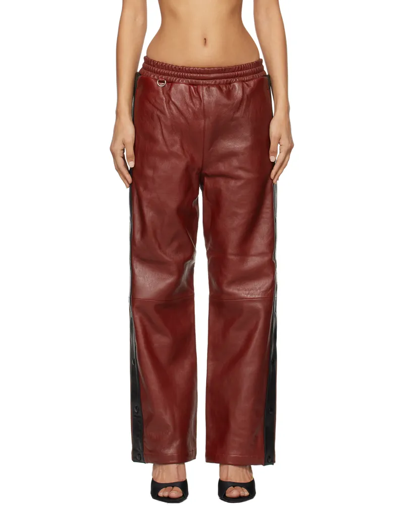 Doublet Red Basketball Leather Pants Red