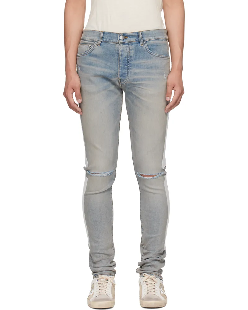 Amiri Blue Bones Slash Jeans Antique