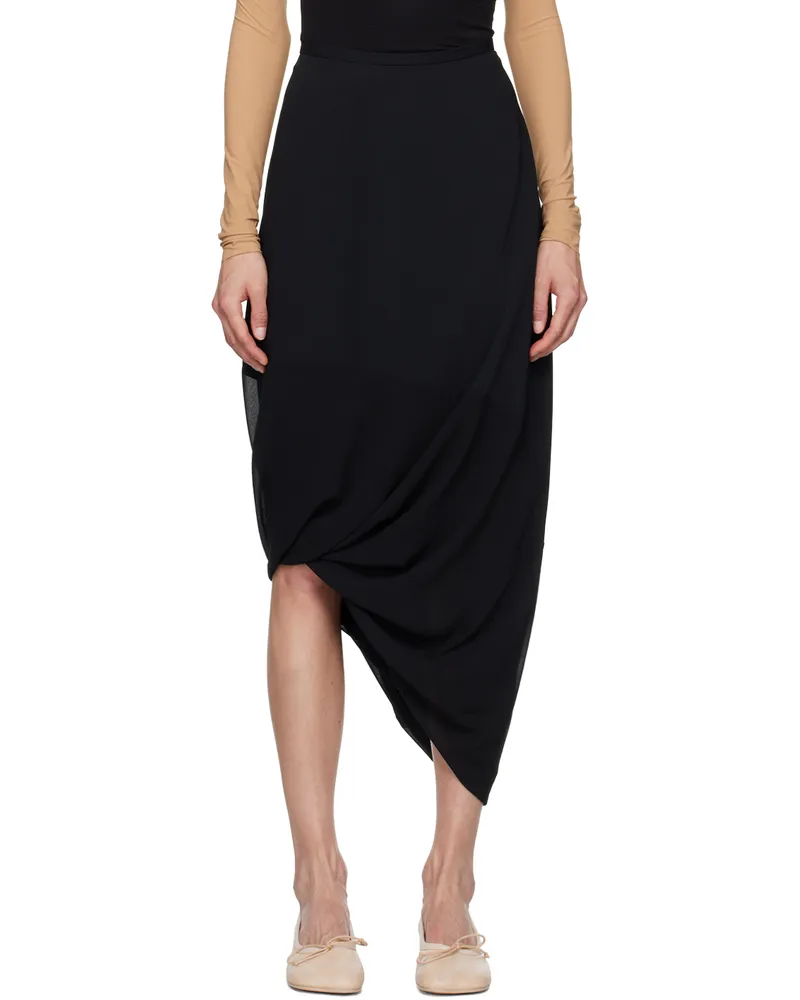 Maison Margiela Black Asymmetric Midi Skirt 900