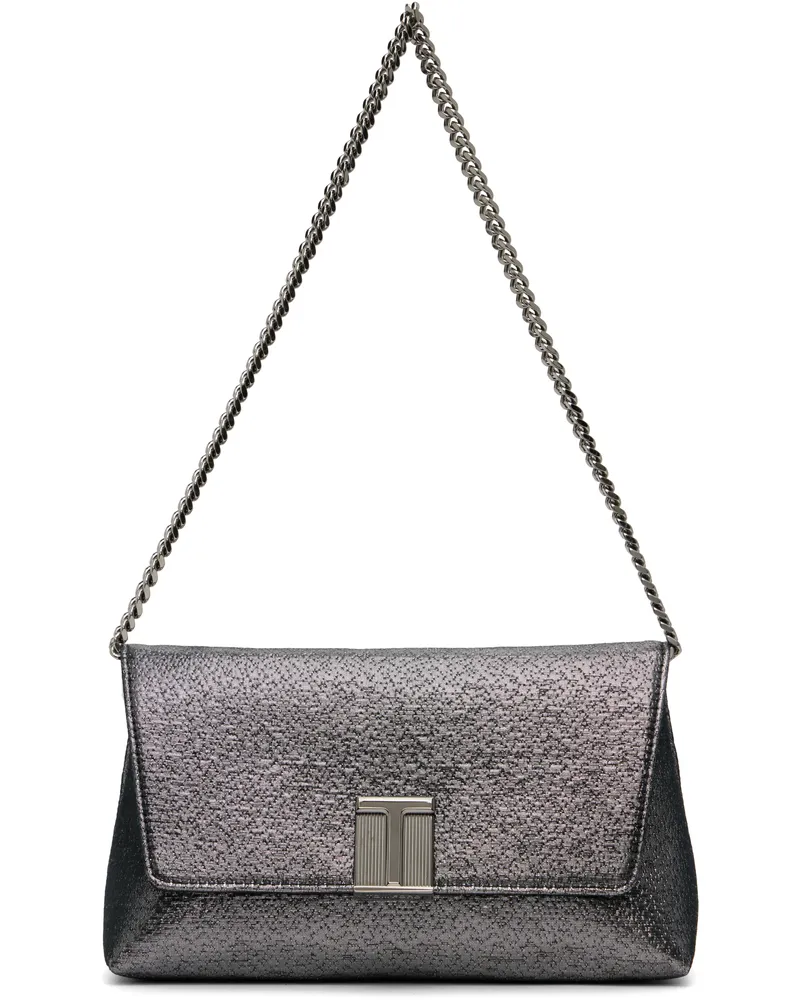 Tom Ford Gunmetal Mini Hammered-Effect Fabric Nobile Bag 1g001