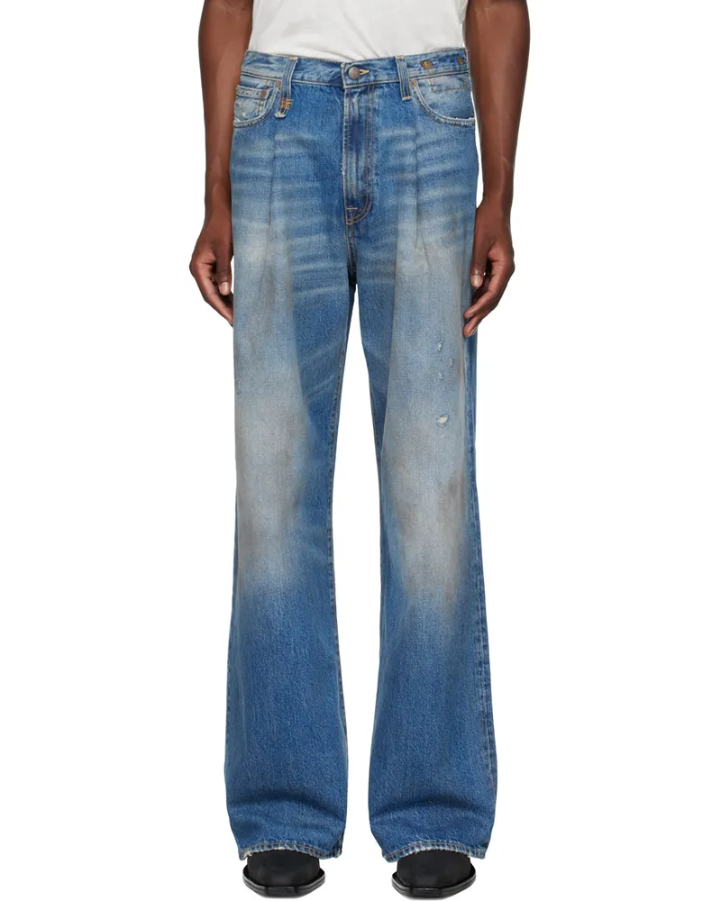 R13 SSENSE Exclusive Blue Damon Pleated Jeans Amber