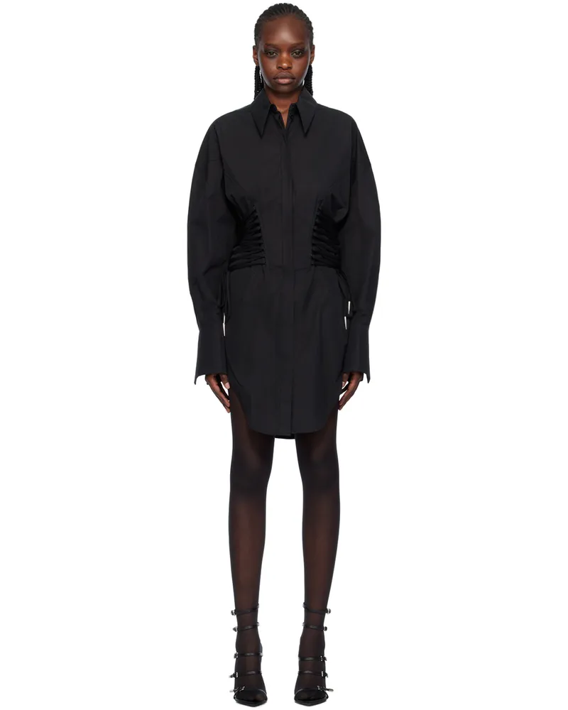 Thierry Mugler Black Laced-Up Minidress 1999